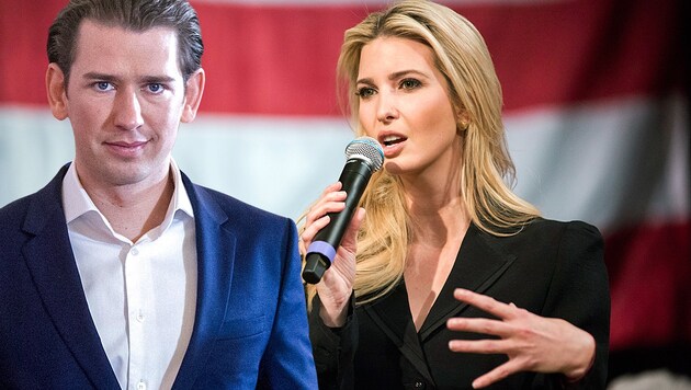 Bundeskanzler Sebastian Kurz wird auch First Daughter Ivanka Trump treffen. Sie ist Beraterin ihres Vaters Donald Trump bei den Themen Frauen, Gleichberechtigung und Gesundheit. (Bild: APA/AFP/RYAN MCBRIDE, APA/GEORG HOCHMUTH, krone.at-Grafik)