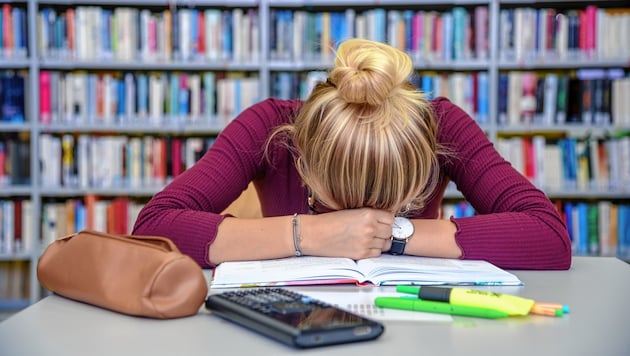 Lernstress kann für viele zu einer ernsten psychischen Belastung werden - deswegen: Überblick bewahren! (Bild: Brenek Malena)