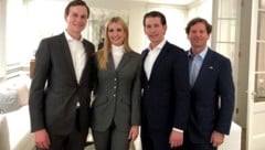 Bundeskanzler Sebastian Kurz mit Ivanka Trump, ihrem Ehemann Jared Kushner (li.) und US-Botschafter Trevor Traina (Bild: APA/BKA/Dragan Tatic)