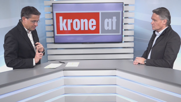 Gerhard Koller im Gespräch mit Peter Westenthaler (Bild: krone.tv)