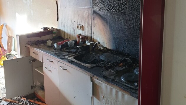 Das Feuer brach im Bereich der Küche aus. (Bild: FF Radstadt)