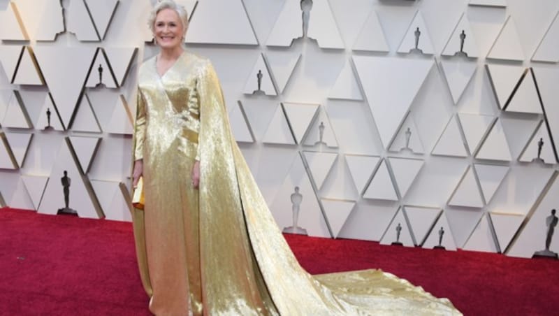 Glenn Close machte mit ihrer Robe der Oscar-Statue Konkurrenz. (Bild: AFP)