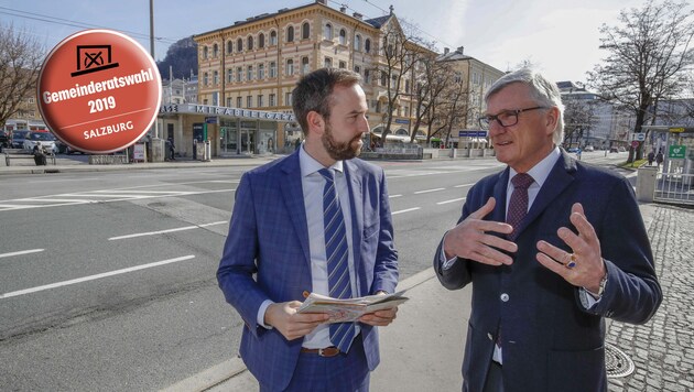 Einigkeit herrscht zwischen Landesrat Stefan Schnöll und Bürgermeister Harald Preuner (Bild: Markus Tschepp)