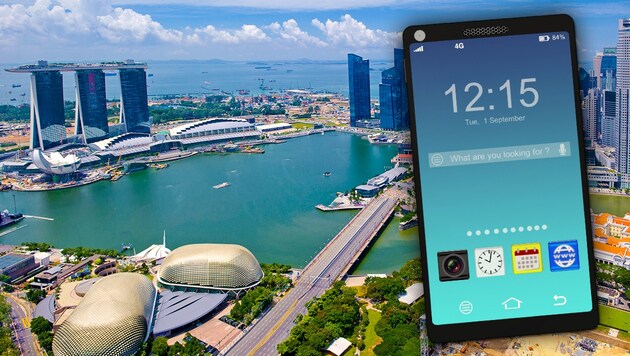 Das Smartphone war eigentlich für den Verkauf in Singapur bestimmt (Symbolbilder). (Bild: stock.adobe.com, krone.at-Grafik)