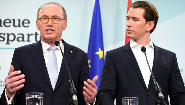 Othmar Karas, ÖVP-Spitzenkandidat für die EU-Wahl, mit Bundeskanzler Sebastian Kurz (Bild: APA/HELMUT FOHRINGER)