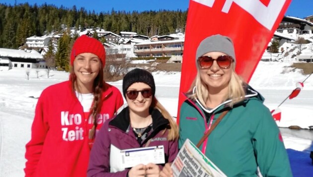 Theresa Wahrstätter (rechts) und Melanie Feiersinger waren gut drauf. (Bild: Kronen Zeitung)