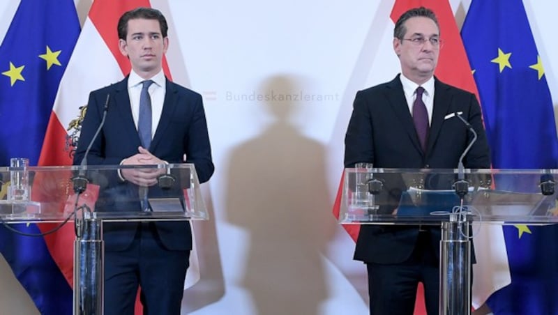 Bundeskanzler Sebastian Kurz (ÖVP) und Vizekanzler Heinz-Christian Strache (FPÖ) (Bild: APA/ROLAND SCHLAGER)