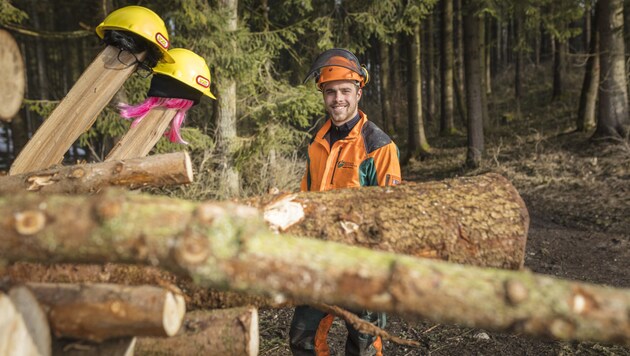 „Bro Holz & Sista Wood“: Die Holzbranche wirbt um junge Menschen. (Bild: Severin Wurnig)