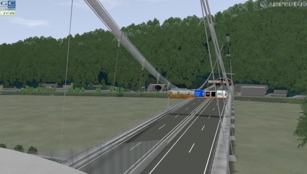 Visualisierung neue Donaubrücke Linz Westring Asfinag (Bild: Asfinag)