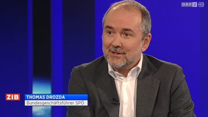 SPÖ-Bundesgeschäftsführer Thomas Drozda in der „ZiB 2“ (Bild: ORF)