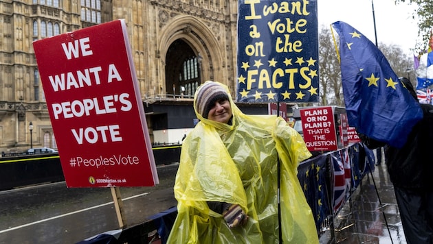 Brexit-Gegner in London (Bild: AFP)