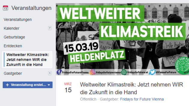 Etwa 10.000 Menschen haben auf Facebook angegeben, an der Demonstration am Heldenplatz teilzunehmen oder zumindest daran interessiert zu sein. (Bild: facebook.com)