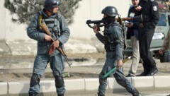 Afghanische Polizisten im Einsatz (Bild: AFP)