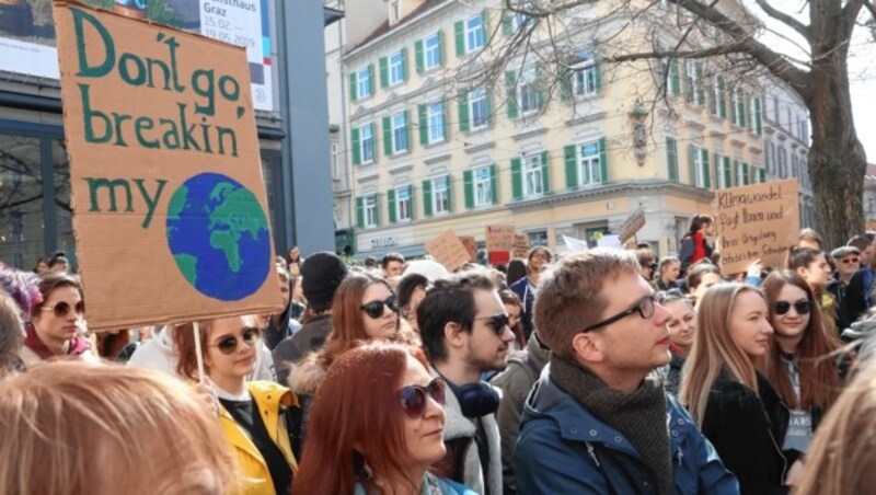 Eine Demonstration der „Fridays for Future“-Bewegung in Graz (Bild: Sepp Pail)