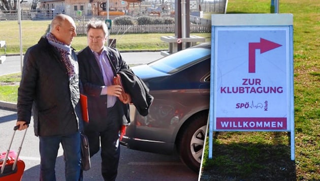 Bürgermeister Michael Ludwig auf dem Weg zur SPÖ-Klausur (Bild: Zwefo, krone.at-Grafik)