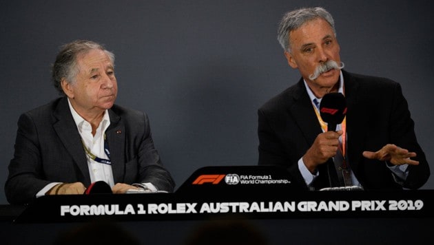 Formel-1-Macher Chase Carey (re.) und FIA-Präsident Jean Todt (Bild: AP)