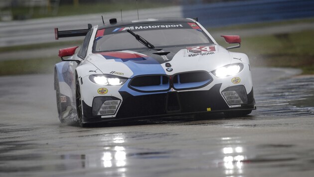 Philipp Eng fuhr in seinem BMW M8 GTE bei den 12 Stunden von Sebring als Vierter nur knapp am Podest vorbei. (Bild: Alexander Trienitz / BMW Motorsport)