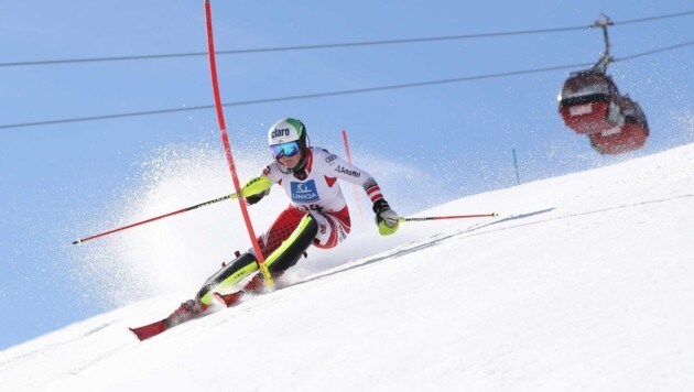 Holte zum ÖM-Abschluss Slalom-Bronze: Michaela Dygruber (USV Rußbach) (Bild: GEPA pictures/ Andreas Pranter)