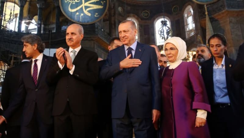 Recep Tayyip Erdogan bei einem Besuch in der Hagia Sophia (Bild: AFP)