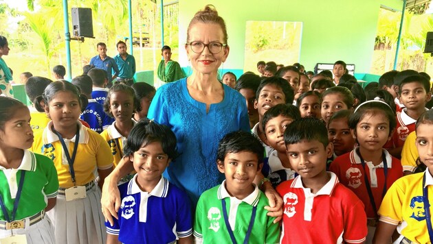 Als erste „Senior-Expertin“ half Maria Kirchmayr in der südindischen Provinz Chennai. (Bild: Jugend Eine Welt)