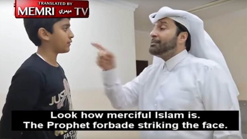 „Der Prophet hat verboten, ins Gesicht zu schlagen.“ (Bild: YouTube.com/MEMRI TV)