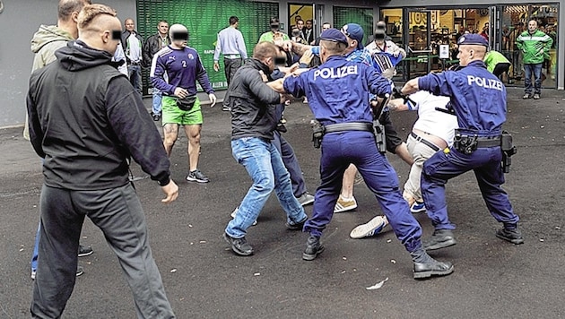 Bei Prügeleien werden Polizisten immer wieder bespuckt. (Bild: ZVG)