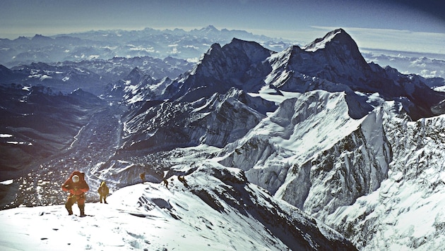 Everest Südostgrat auf 8600 Metern. IMAX-Film-Expedition 1996. (Bild: Robert Schauer)