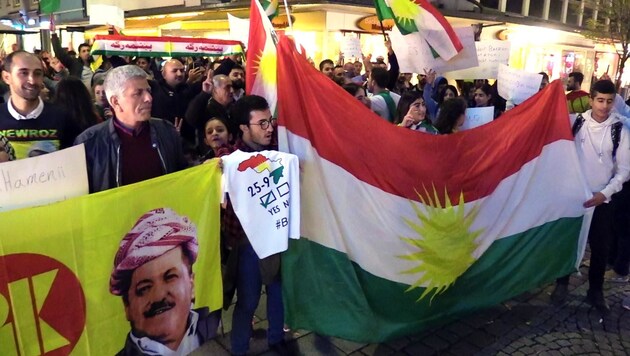 Regelmäßig demonstrieren Kurden für einen eigenen Staat. (Bild: Maurice Shourot)
