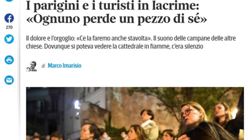 „Corriere della Sera“ (Bild: Screenshot/Corriere della Sera)