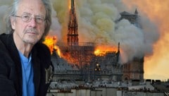 Starautor Peter Handke hat das Inferno in Paris hautnah miterlebt. (Bild: AP, APA/BARBARA GINDL, krone.at-Grafik)