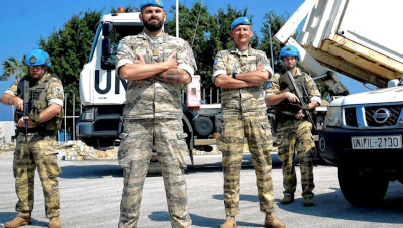 Österreichs Soldaten auf UN-Mission im Libanon (Bild: Bundesheer/Gunter Pusch, krone.at-Grafik)