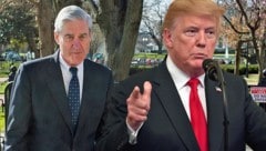 Robert Mueller hat seine Arbeit beendet. Nun ist der Kampf um die Deutungshoheit zwischen US-Präsident Donald Trump und den Demokraten über den Russland-Bericht entbrannt. (Bild: AP, krone.at-Grafik)