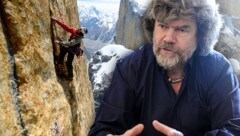 Reinhold Messner äußert sich über das Drama rund um David Lama. (Bild: ots.Bild/Corey Rich, APA/ROLAND SCHLAGER, krone.at-Grafik)