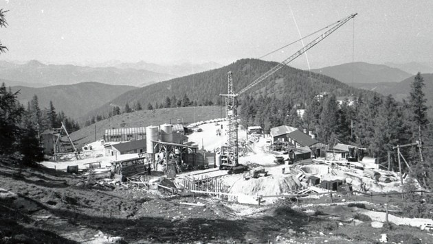 Die Baustelle der Talstation: 62 Tonnen Stahl wurden verbaut (Bild: Kaserer)