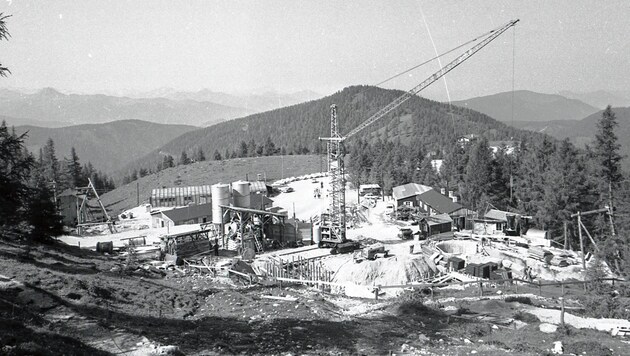 Die Baustelle der Talstation: 62 Tonnen Stahl wurden verbaut (Bild: Kaserer)