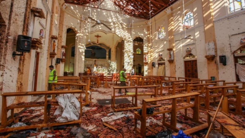 Die römisch-katholische St.-Sebastians-Kirche in Negombo war Ziel eines Anschlags. (Bild: AP)