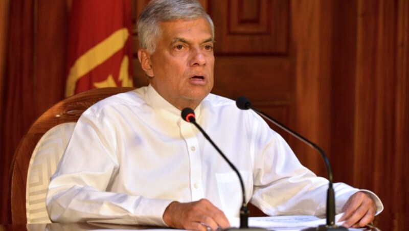 Sri Lankas Premierministers Ranil Wickremesinghe (Bild: AFP)