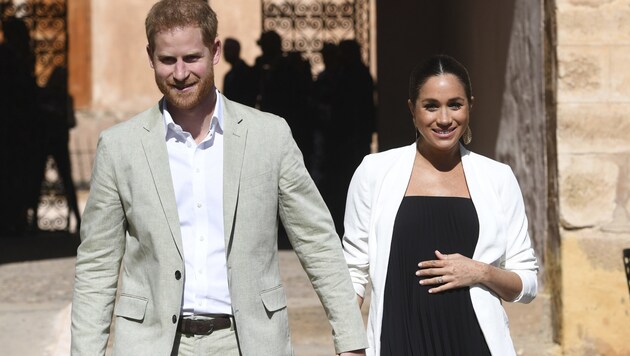 Prinz Harry und Herzogin Meghan während ihrer ersten Schwangerschaft. (Bild: AP)