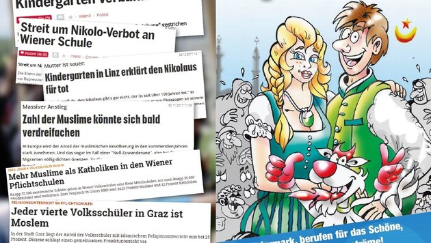 Die RFJ-Kampagne „Tradition schlägt Migration“ (Bild: RFJ Steiermark)