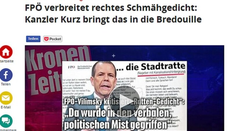 Der deutsche „Focus“ zitiert einen Artikel von krone.at (Bild: Screenshot/Focus)