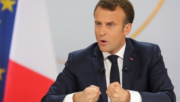 Frankreichs Präsident Emmanuel Macron (Bild: APA/AFP/ludovic MARIN)
