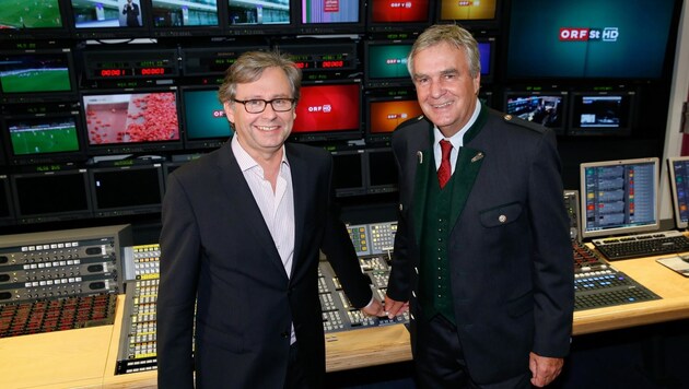ORF-General Alexander Wrabetz und der scheidende Landesdirektor Gerhard Draxler (r.) (Bild: ORF/ Milenko Badzic)