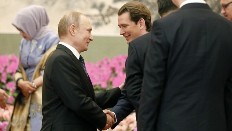 Putin und Kurz in Peking (Bild: BUNDESKANZLERAMT/DRAGAN TATIC)