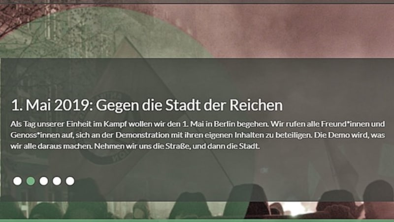 Der Aufruf der Gruppe „Radikale Linke Berlin“ (Bild: Screenshot/Radikale Linke Berlin)