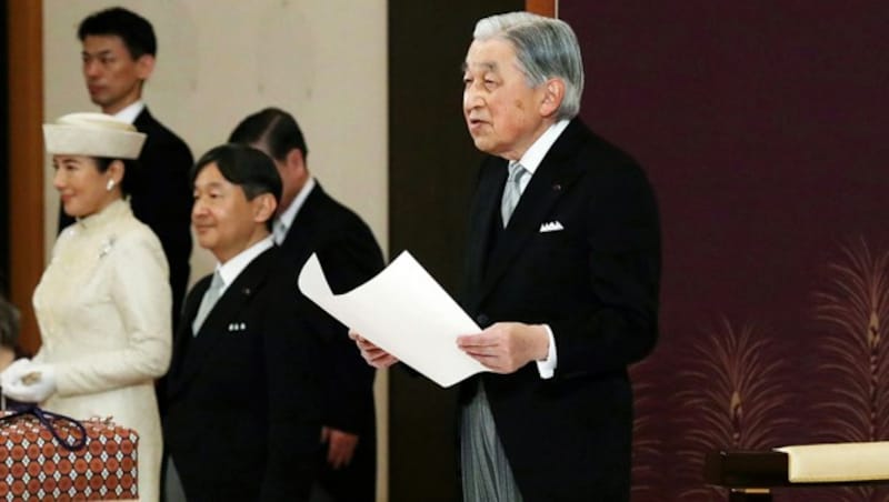 Akihito dankte seinem Volk. (Bild: AFP)