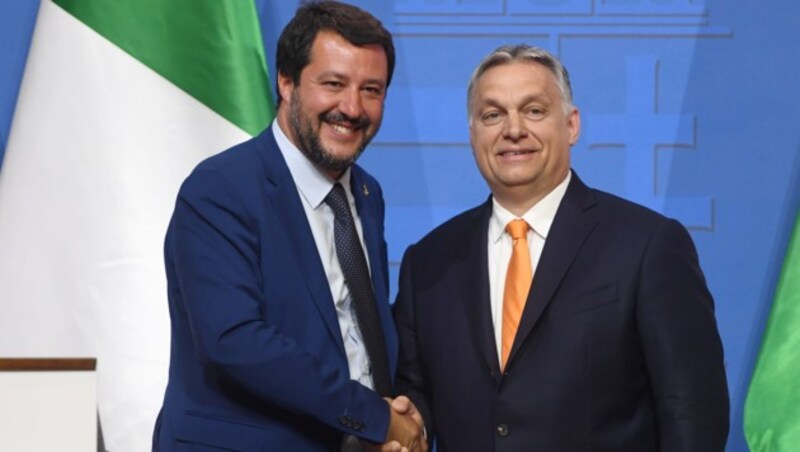 Salvini und Orban (Bild: AFP)