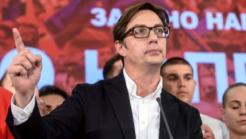 Wahlsieger Stevo Pendarovski (Bild: APA/AFP/Robert Atanasovski)