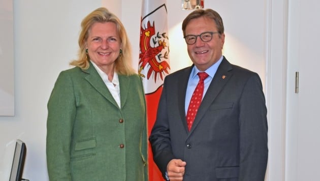 LH Günther Platter empfing gestern Außenministern Karin Kneissl (FPÖ) (Bild: Land Tirol)
