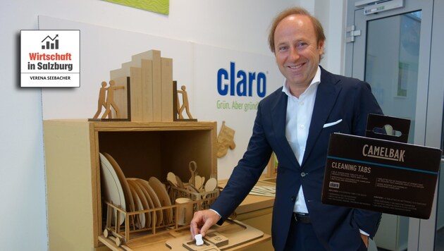Zwei Jahre Entwicklungszeit steckte Claro-Gründer Josef Dygruber in sein Produkt, das den US-amerikanischen Trinkrucksack-Hersteller CamelBak überzeugte. (Bild: Barbara Kneidinger)