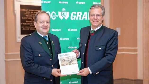 Othmar Ederer und Klaus Scheitegel, Generaldirektor der Grazer Wechselseitigen Versicherung AG (Bild: Grawe/Ralph König)